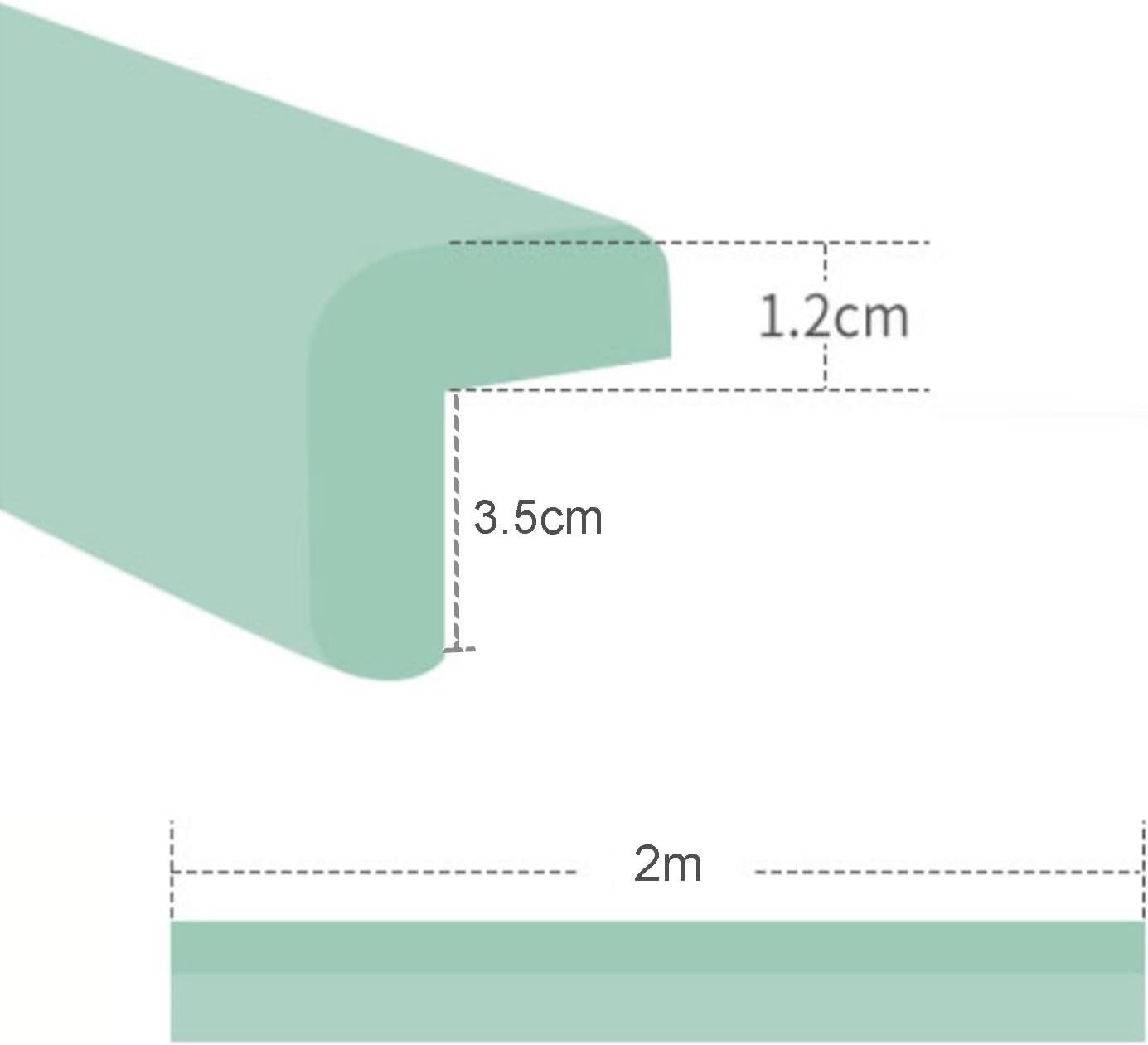 XPLKQXE Sharp Edge Safety Corner Edge Foam Padding, Edge Guards Bumpers Adhesive, Edge Corner Protector Guards for Table Edges & Sharp Corners(Green-B,2pcs)