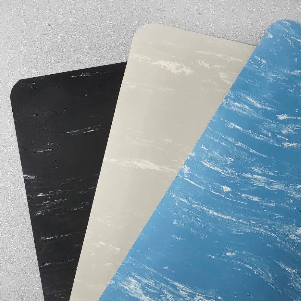 Consolidated Plastics Anti-Fatigue Marble Floor Mat, Commercial Grade Standing Support for Leg & Back Pain, Thick Heavy-Duty Rubber Made in USA (Blue, 3' x 5')
