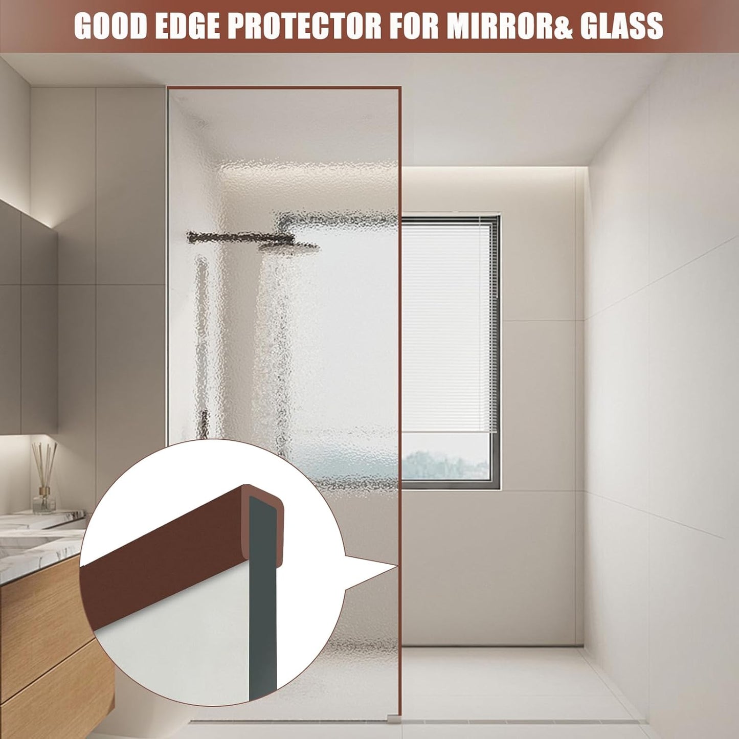 Rubber Edge Trim, Flexible Edge Trim for Sharp Edge, 1/4" U Channel Edge Protector, Self-Adhesive Edge Guards for Plywood, Glass, Flexi-Glass and Sheet Metal Parts, 20Ft, Brown Color