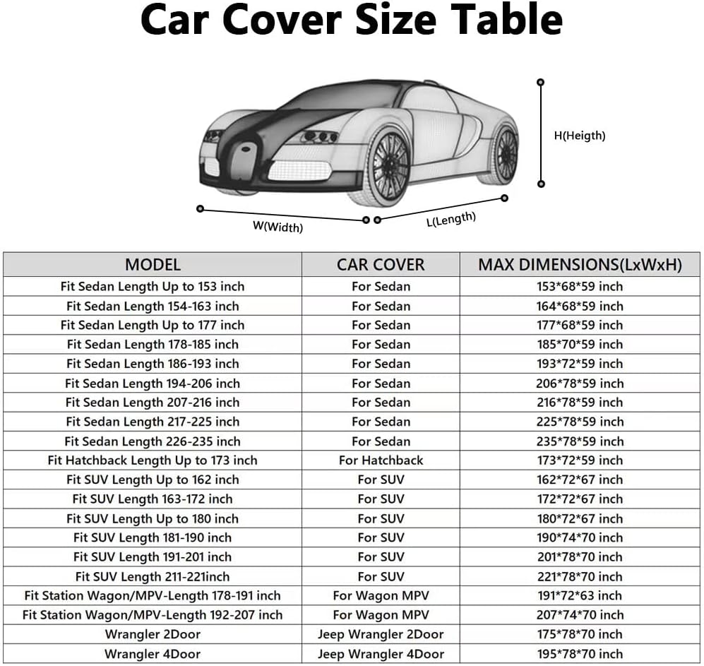 MORNYRAY Waterproof Car Cover All Weather Snowproof UV Protection Windproof Outdoor Full Truck Cover, Universal Fit for (Fit Truck Length 230-242 inch,All Silvery)