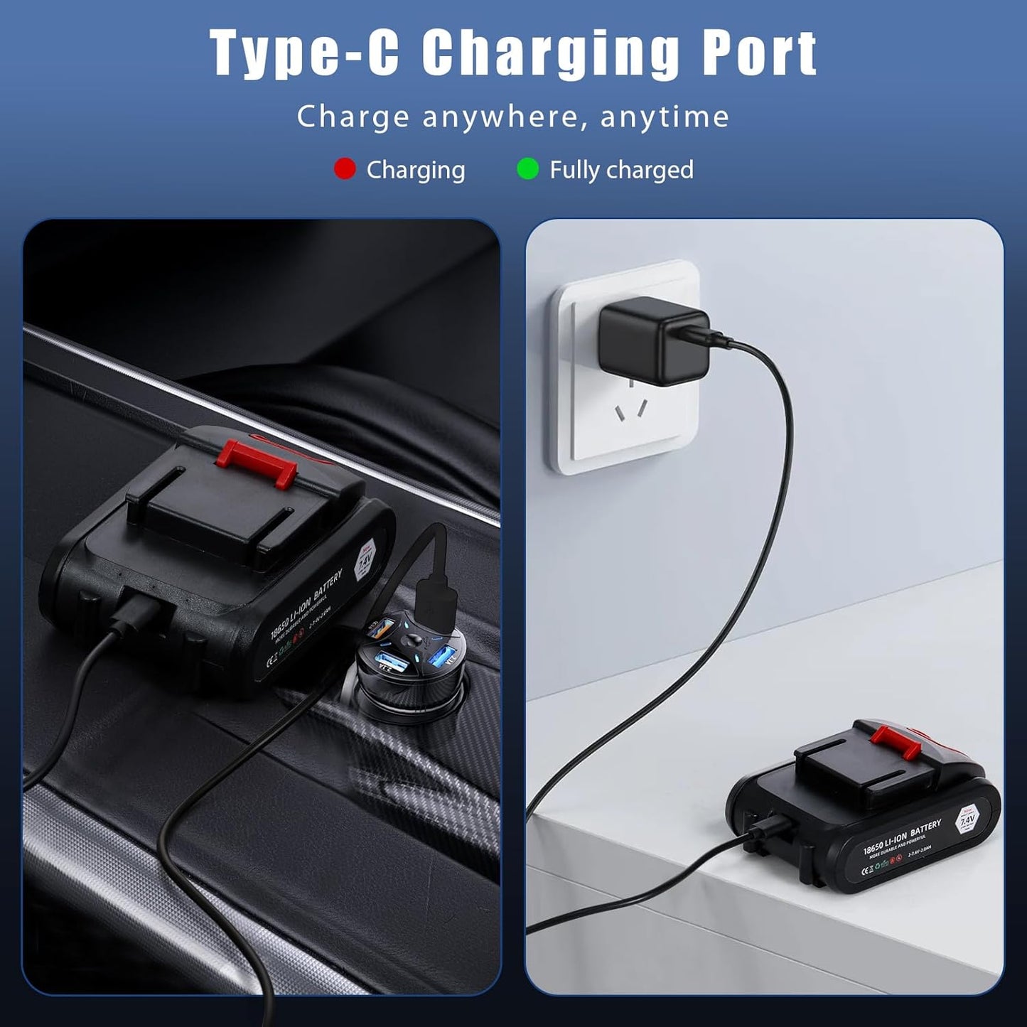 Car Vacuum Cleaner Portable Air Duster 2in1 Brushless Motor 80000 RPM Vacuum Suction Blower with LED Light Dual Use for Home Office Keyboard with 5pcs Nozzles and Carry Bag