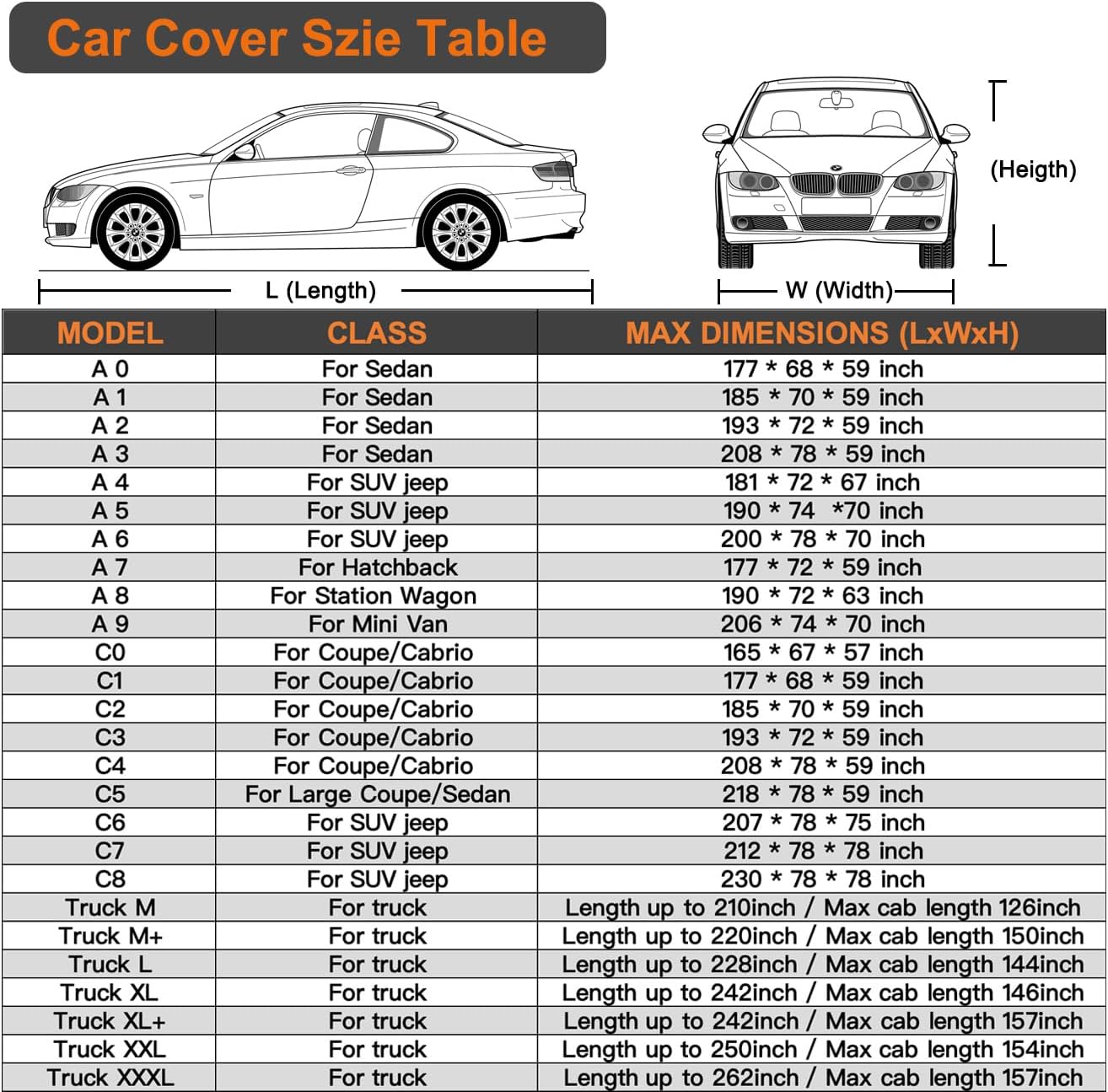 Kayme 6 Layers Truck Cover Waterproof All Weather, Heavy Duty Outdoor Pickup Cover Sun Uv Rain Protection, Universal Fit (Length Up to 240 inch) XL+