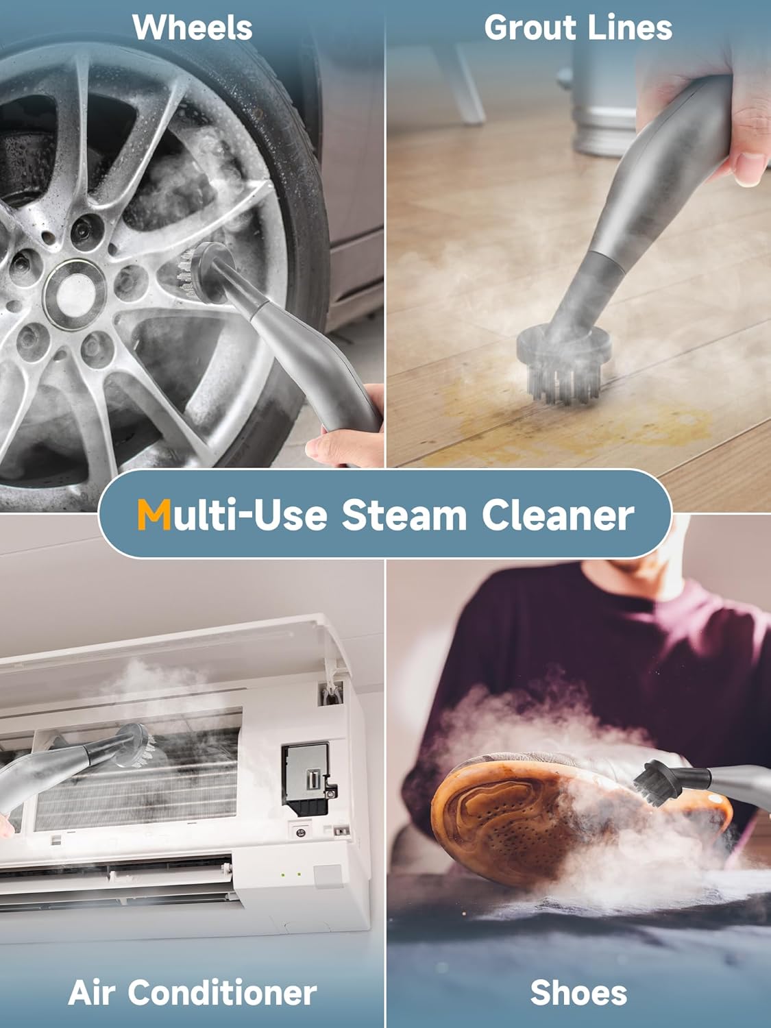 Yadea Handheld Steam Cleaner, Multi-Purpose Portable Steamer for Home, Car, Carpet, Tiles & Furniture β Fast Heat-Up, Dual Steam Modes, 6 Accessories, Chemical-Free Cleaning