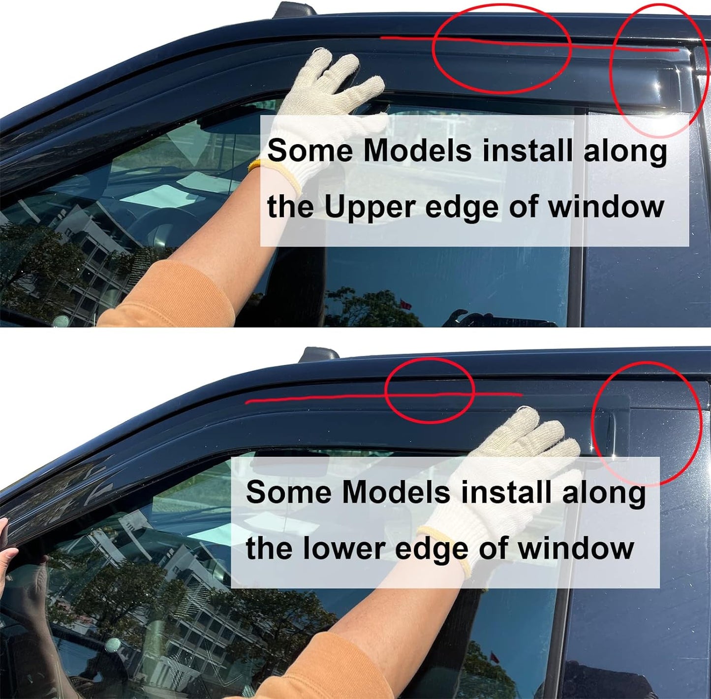 Smoke Sun/Rain Guards Window Visor Compatible with 2014-2018 Chevy Silverado/GMC Sierra Double Cab Wind Deflector 4pcs 94528