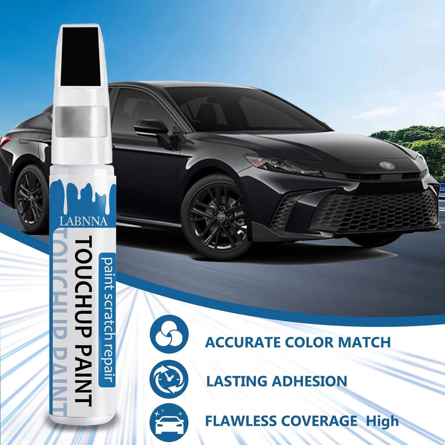 Barcelona Red Pearl(3R3) Touch Up Paint for Toyota-Exact Match 2 in 1 touchup Paint Pen for Chips and Nicks Repair Car Paint Scratch Repair Kit
