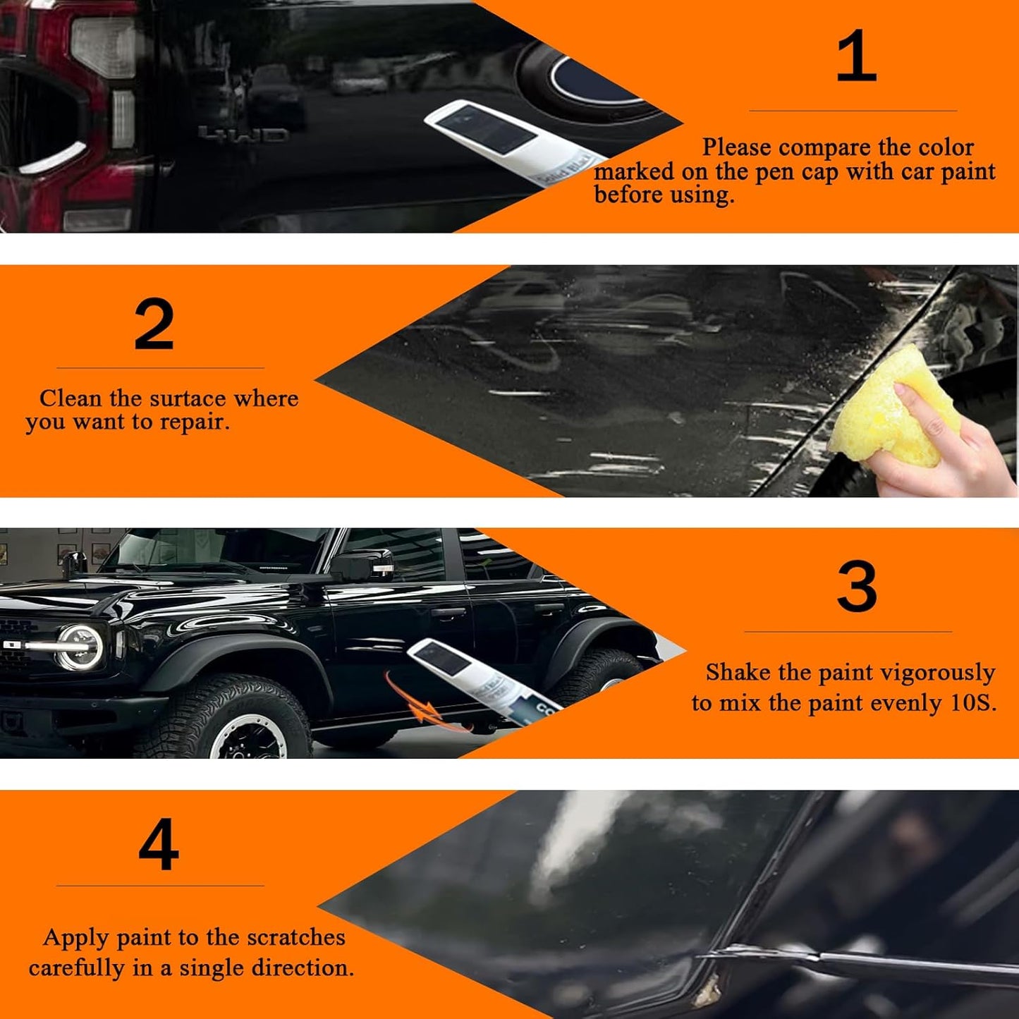 UX Ingot Silver Metallic Touch Up Paint for Ford, Car Paint Pen Scratch Repair Two-In-One Touch Up Paint, Premium Car Scratch Remover for Deep Scratches