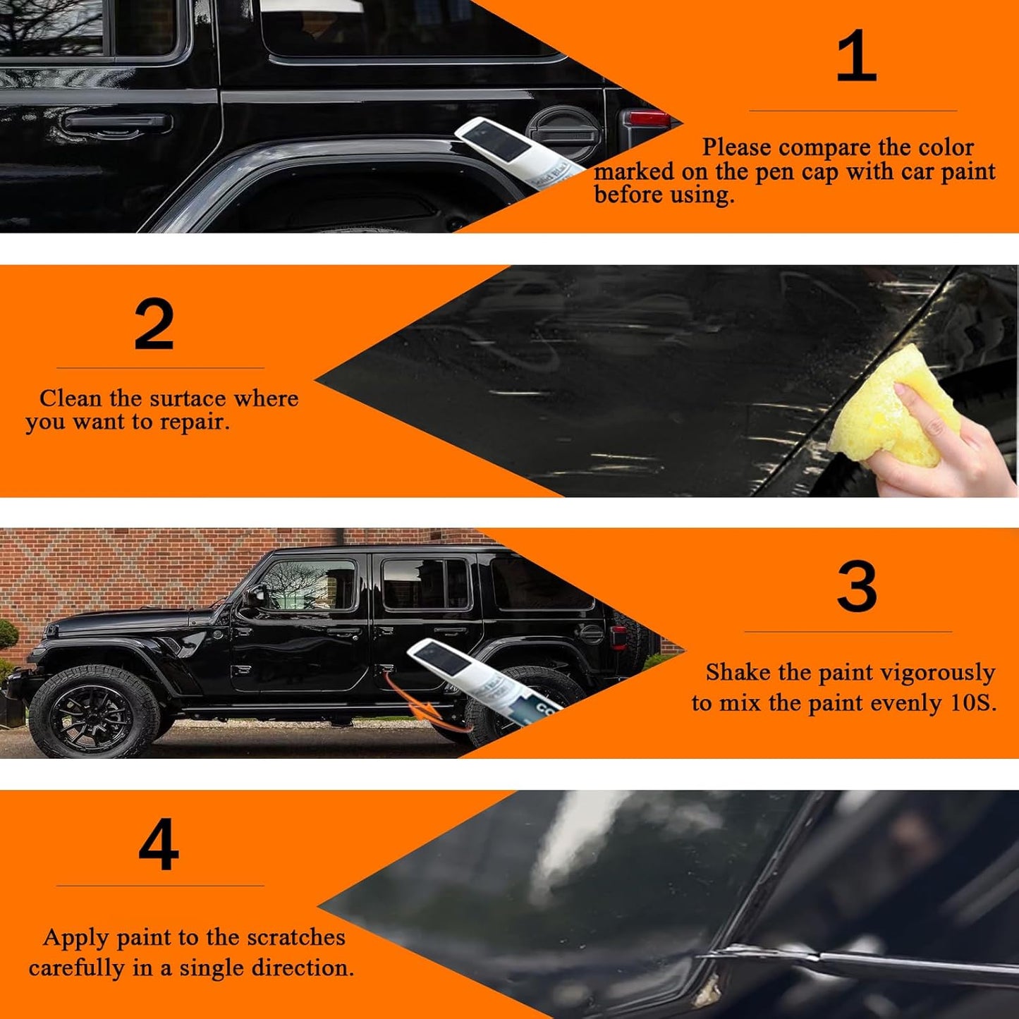 PW7/GW7 Bright White Touch Up Paint for Jeep, Car Paint Pen Scratch Repair Two-In-One Touch Up Paint, Premium Car Scratch Remover for Deep Scratches