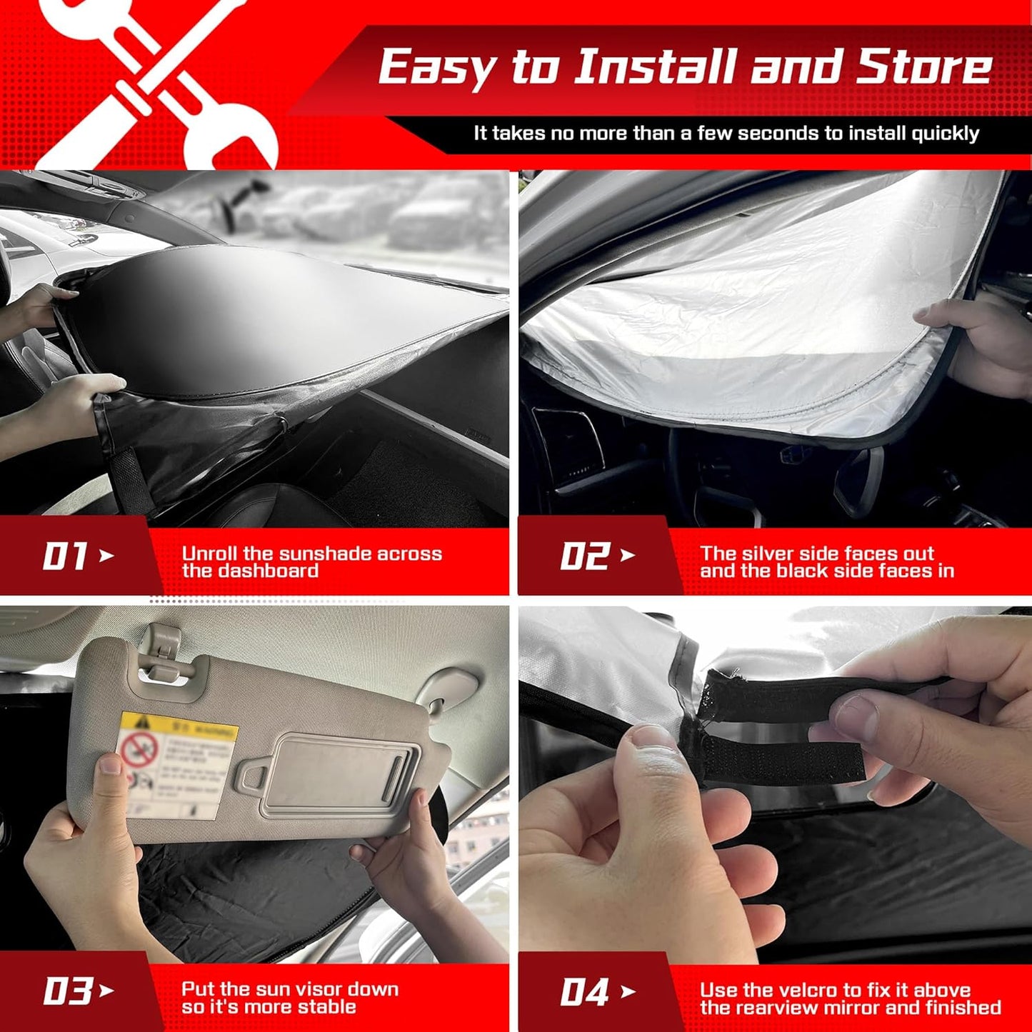 ARISMOTOR Windshield Sun Shade for Mazda 6 2014-2021, Custom Fit Foldable Front Window Sunshade Sun Visor Protector, Block UV Rays Keep Your Car Cooler