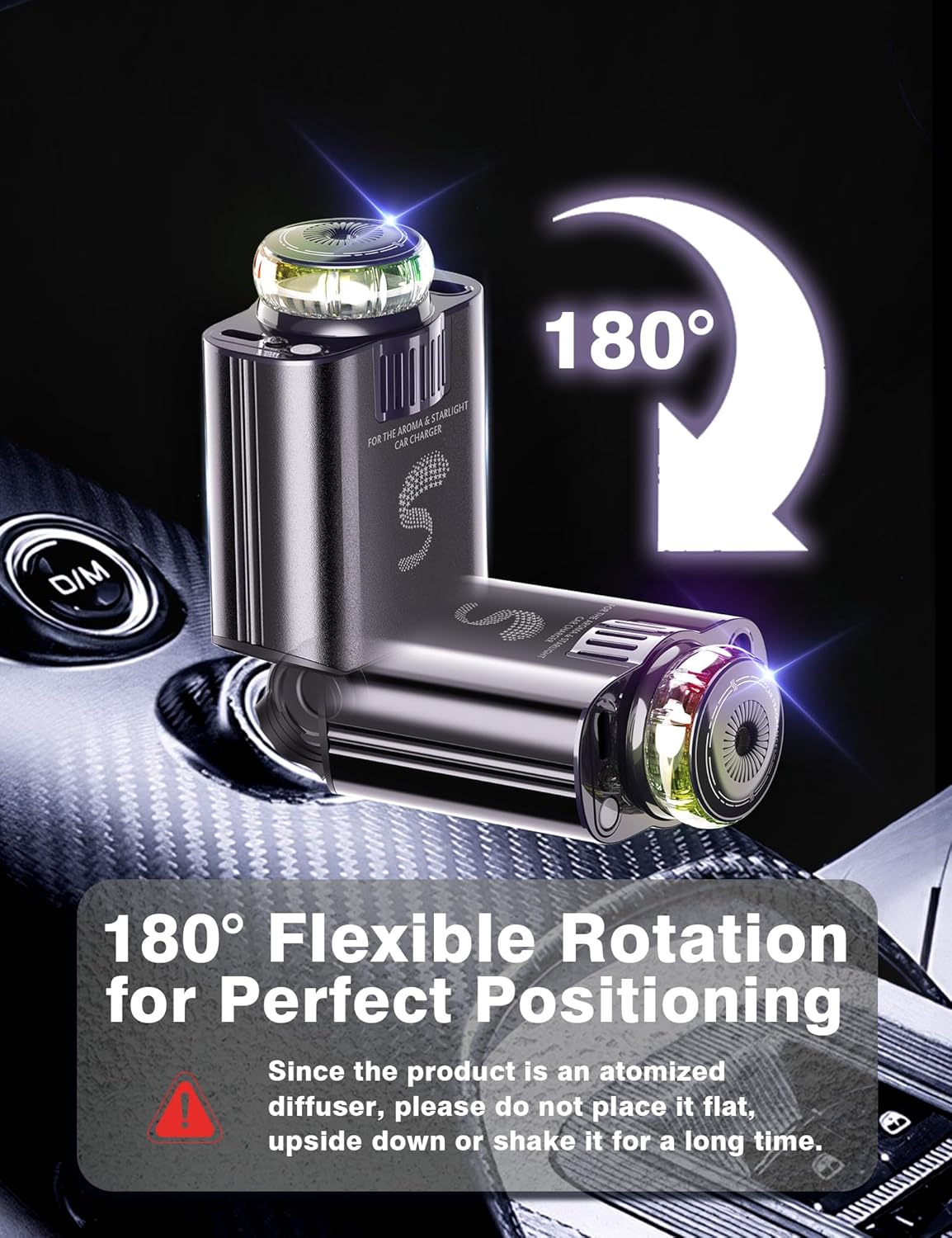 Retractable Car Charger USB C Fast Charging 120W, Car Accessories Cigarette Lighter Adapter with Aromatherapy Starlight, Car Charger iPhone16 15 14 13 12 11 Essentials Gift for Travelers, Men, Women