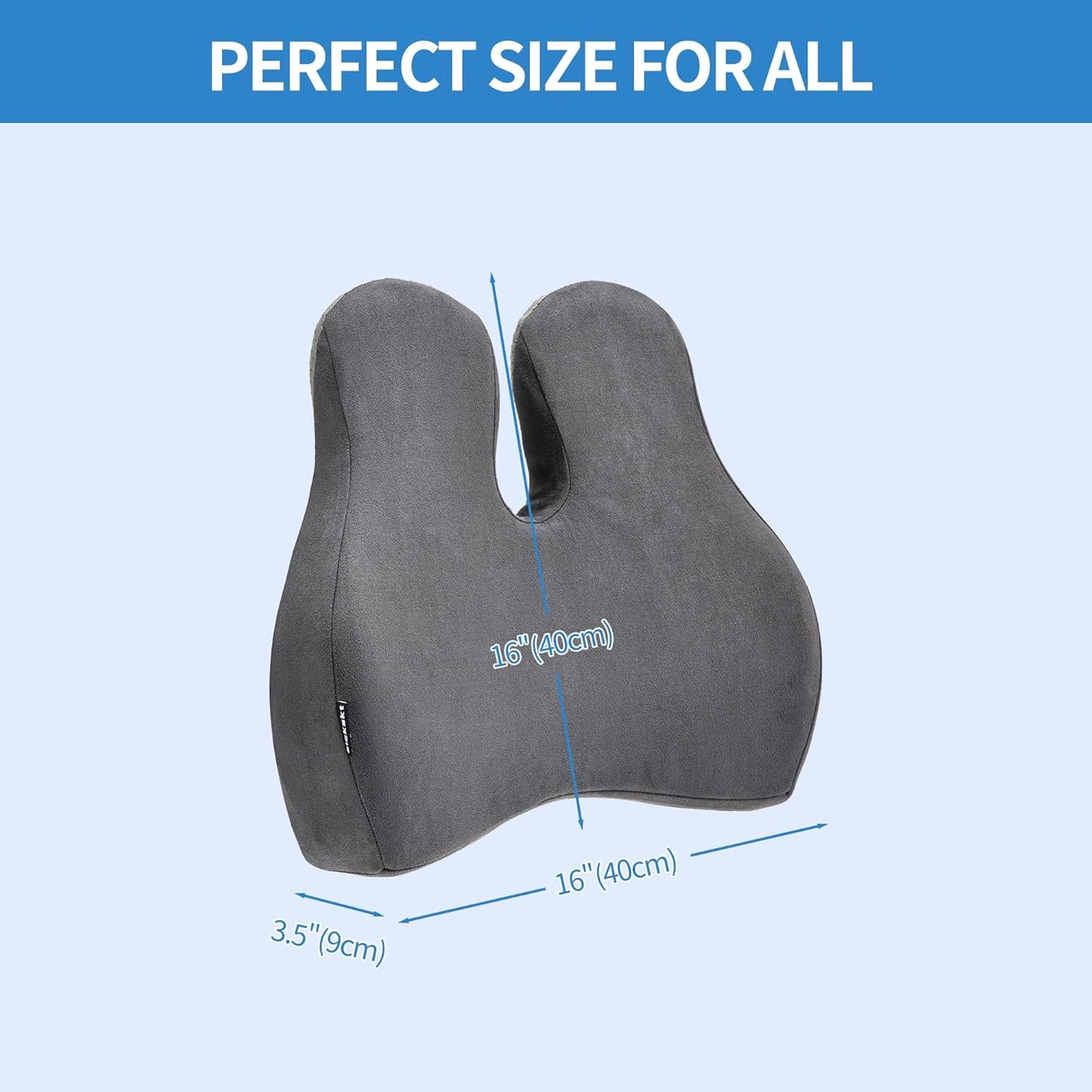 Lumbar Support Pillow for Office Chair and Car Seat - Memory Foam Back Cushion Improve Sitting Posture & Back Pain Relief, Lumbar Support Cushion with Adjustable Strap & Non-Slip