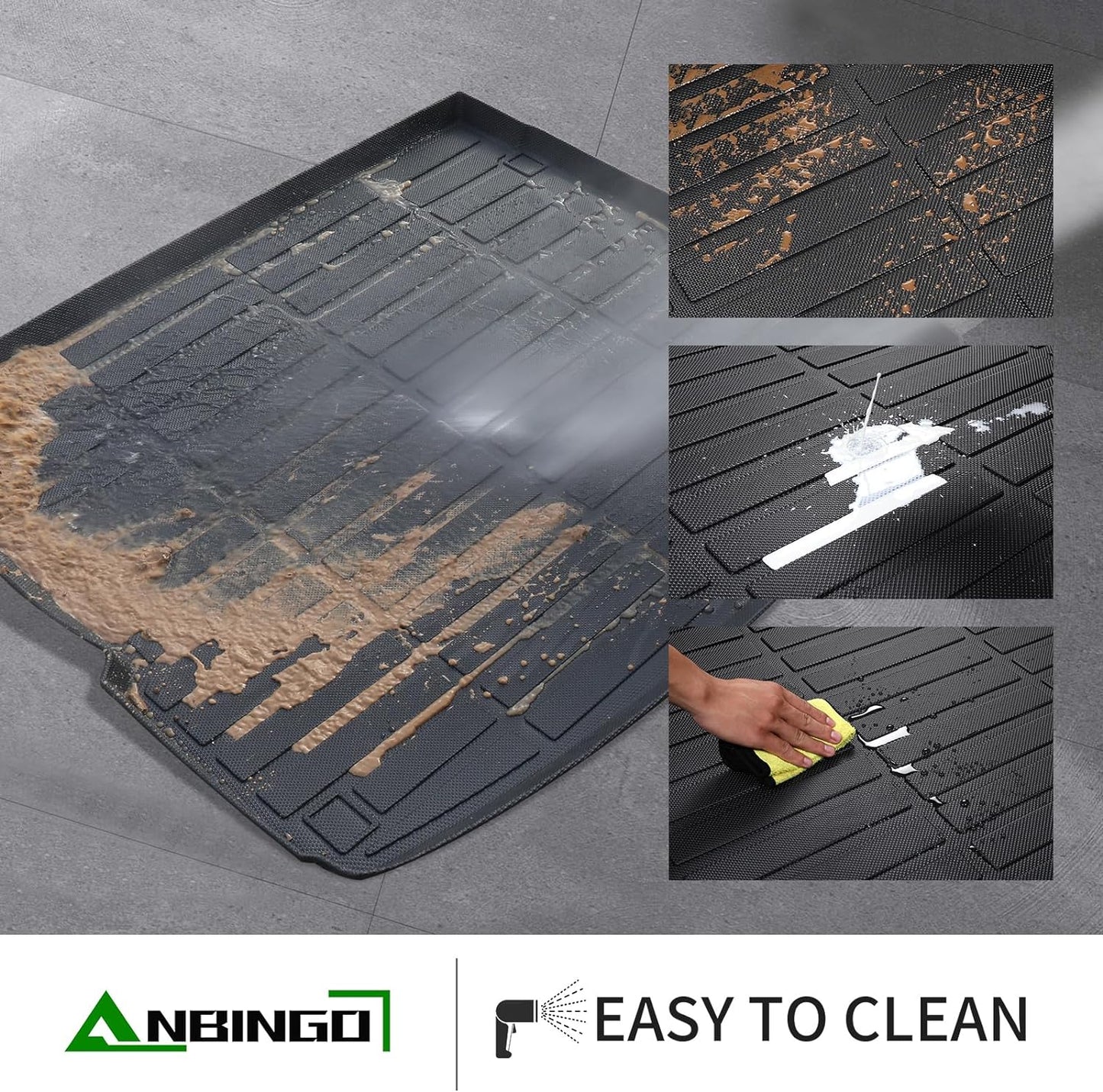 ANBINGO®-Floor Mats & Cargo Liner for Genesis GV80 2021-2026 5 Seats (Not Fit Coupe) All Weather Protection TPE Heavy Duty Non-Slip Automotive 2026 GV80 Floor Liners Accessories, Black