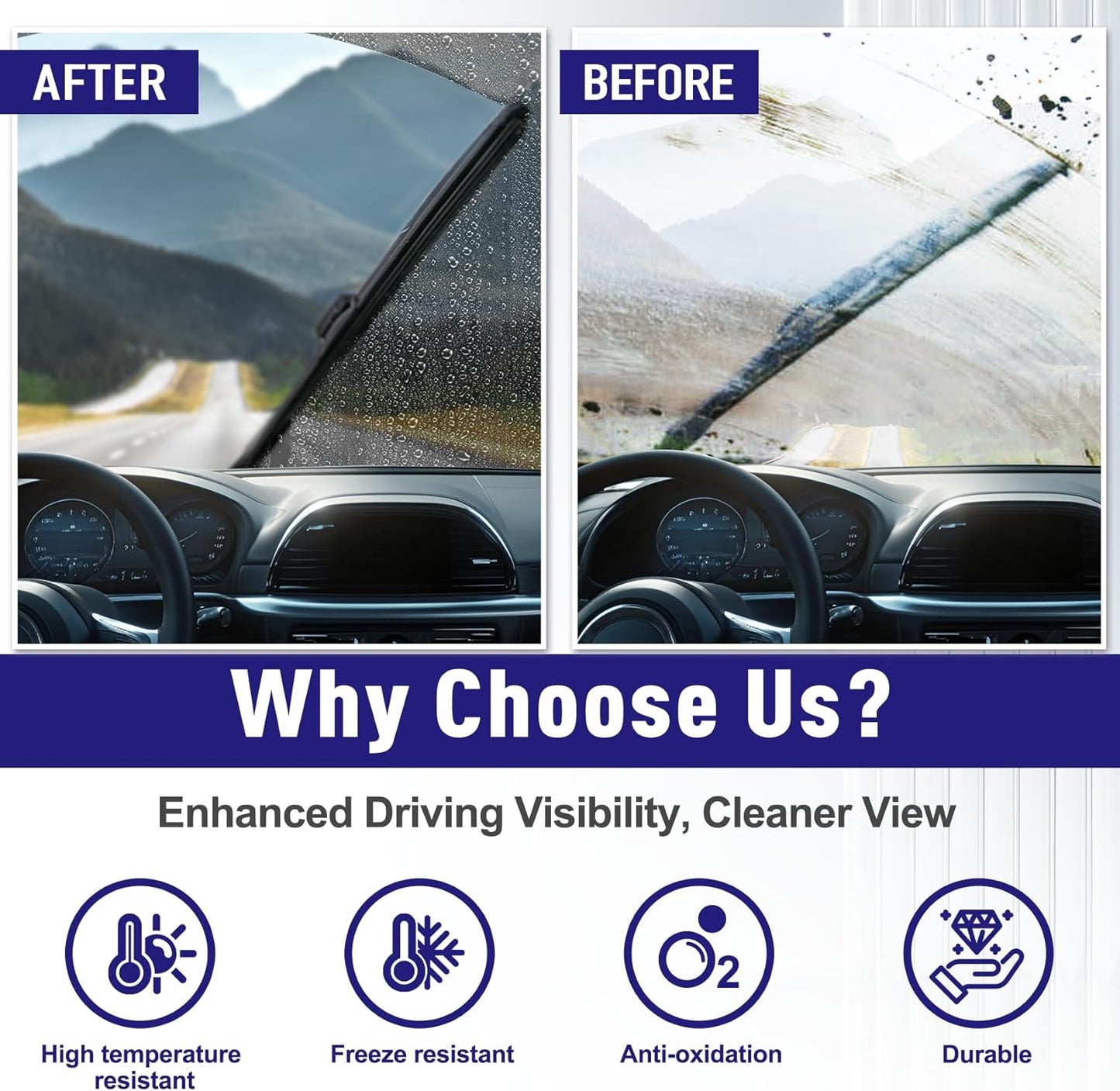 AJK Wiper Blades for Tesla Model Y 2020 2021 2022 2023 2024, 2 Piece All Weather OEM Quality Automotive Replacement Windshield Wiper Blades for My Car