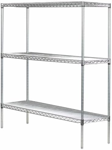 Omega Stainless Steel Shelves, 21" Deep x 72" Wide x 34" High 3 Tier Heavy Duty Wire Shelving Unit for Kitchen Garage Office Restaurant Warehouse 800-lb Per Shelf Weight Capacity