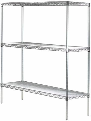 Omega 18" Deep x 30" Wide x 86" High 3 Tier Chrome Starter Shelving Unit