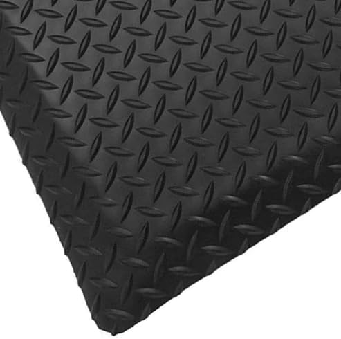 Rhino Mats, American Classic Diamond Anti-Fatigue Mats, Industrial Ergonomic Comfort Standing Mat for Work, Home, Garage, Office, Kitchen or Anywhere (Black 1" Thick, 2 FT. x 4 FT.)