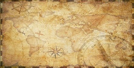 36X24IN Retro Old Travel World Map Terrarium Background, Art Parchment Pirate Treasure Map Reptile Habitat Background with 10EVA Double-Sided Tape