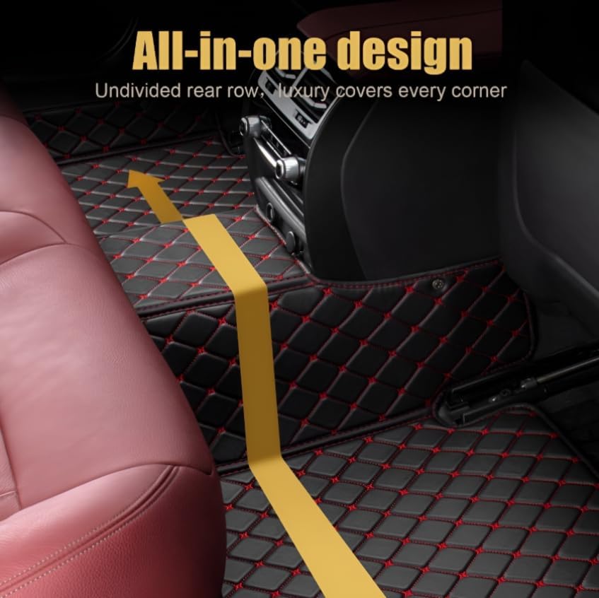 Add Personal Touch to Your Vehicle with IMEISH Customizable Logo Text Car Mats for 99% of vehiclesPads Protection Non-Slip Leather Floor Liners (Black Rice)