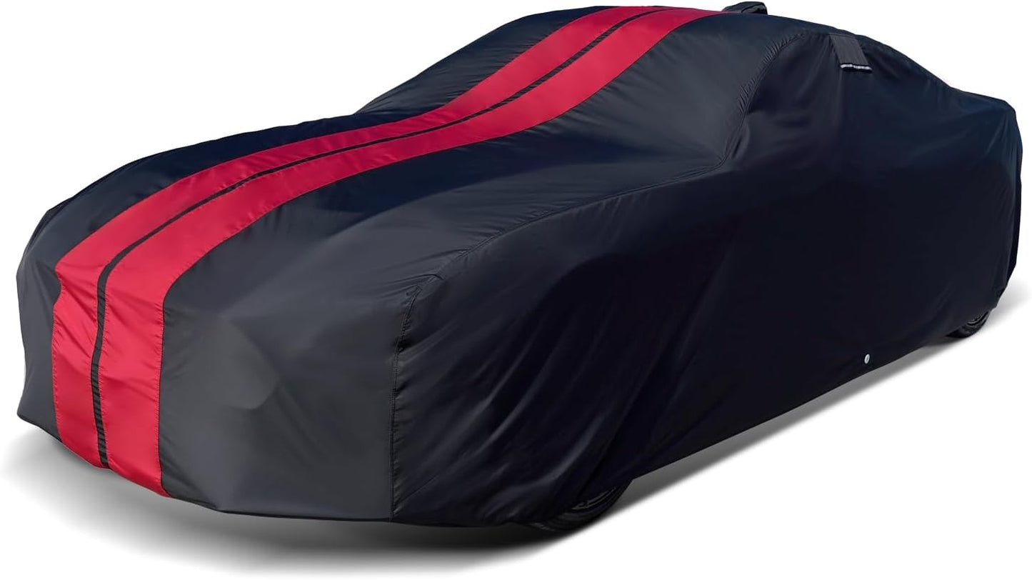 iCarCover Custom Car Cover for Chevy Bel Air (1950-1957) Waterproof All Weather Rain Snow UV Sun Protector Full Exterior Indoor Outdoor Car Cover (Stripe - Black/Gray)