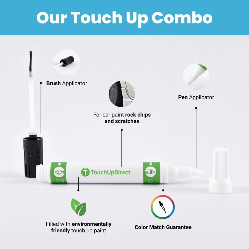 TouchUpDirect 1D6 Silver Sky Metallic Compatible with Toyota Exact Match Touch Up Paint Combo - Essential Kit