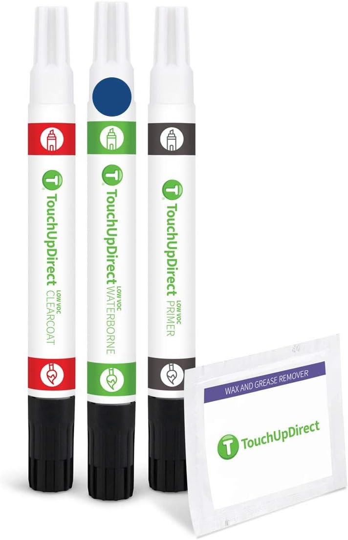 TouchUpDirect 8P4 Inigo Ink/Dark Blue Pearl for Toyota Exact Match Touch Up Paint Combo - Preferred Package