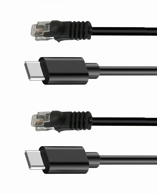 USB C to RJ11 Radar Detector Power Cord Cable(7FT*2) for Escort Valentine One Uniden Beltronics