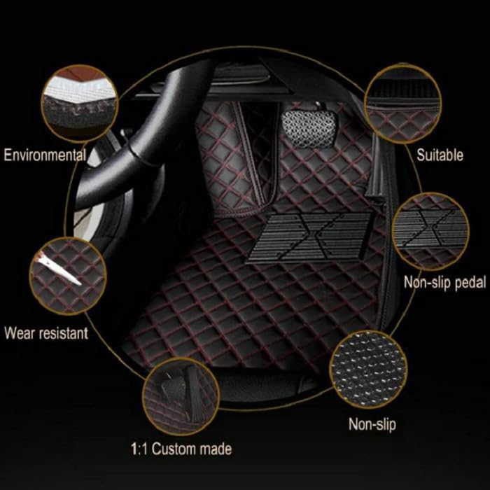 Customized Personalized car Floor mats, All-Weather Luxury car Floor mats, Waterproof and Anti Slip Leather car Floor mat Lining, 95% Customized car, Truck, and SUV Floor mats (Purple)