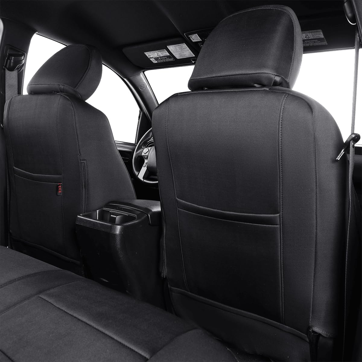 EKR Custom Fit Tacoma Car Seat Covers for Select Toyota Tacoma (Petrol) 2024 2025 Double cab SR,SR5,TRD Sport,TRD Off-Road,Limited - Full Set, Neoprene (Black)