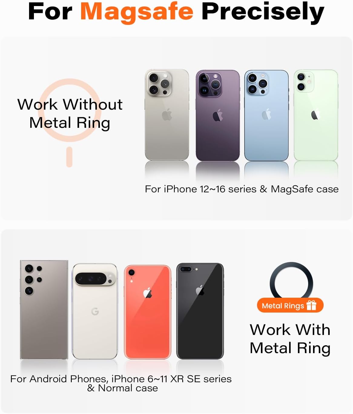 APPS2Car for Magsafe Car Mount Magnetic Phone Holder Upgraded 13-Inch Long Arm Suction Cup Windshield Mount fits iPhone 16 Pro Max Plus 15 14 13 12 Mini