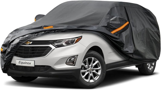 Kayme 7 Layers SUV Car Cover Custom Fit for Chevrolet Chevy Equinox (2005-2025) Waterproof All Weather for Automobiles, Outdoor Full Cover Rain Sun UV Protection.Black