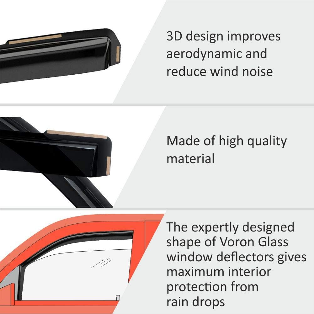 Voron Glass in-Channel Extra Durable Rain Guards for Kia Sportage 2023-2025, Window Deflectors, Vent Window Visors, 4 Pieces - 200816