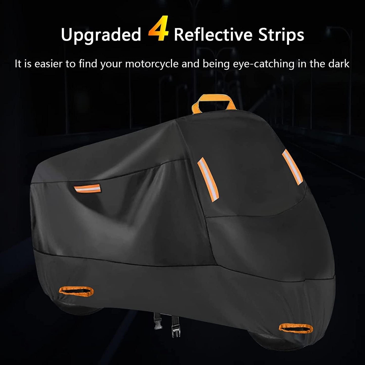 Motorcycle Cover Waterproof Outdoor for Touring Cruiser, Fits up to 108" Honda VTX 1300 Shadow Goldwing Street Glide Road King Sportster Kawasaki Vulcan Yamaha Royal Star (4XL: 108"x 37"x 55")
