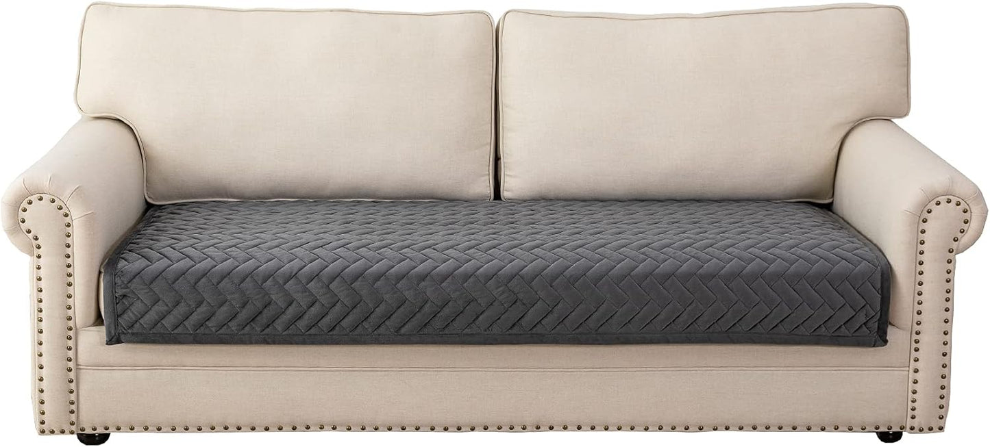 Eismodra Couch Cover,Sectional Couch Covers,Sofa Covers for 3 Cushion Couch,Anti-Slip Sofa Slipcovers for Dogs Cats Kids Loveseat Recliner L Shaped Armrest Backrest,Dark Gray 43''x94''(Only 1 Piece)