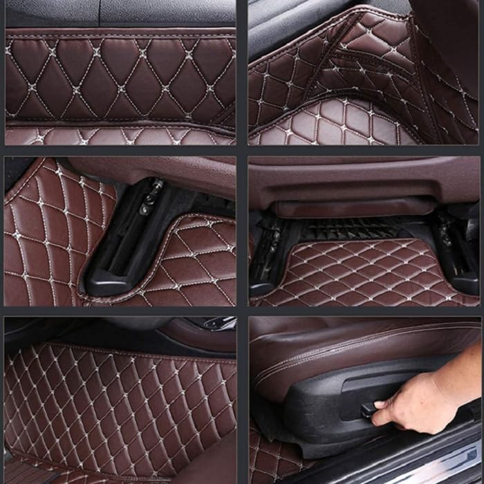 Customized Personalized car Floor mats, All-Weather Luxury car Floor mats, Waterproof and Anti Slip Leather car Floor mat Lining, 95% Customized car, Truck, and SUV Floor mats (Purple)