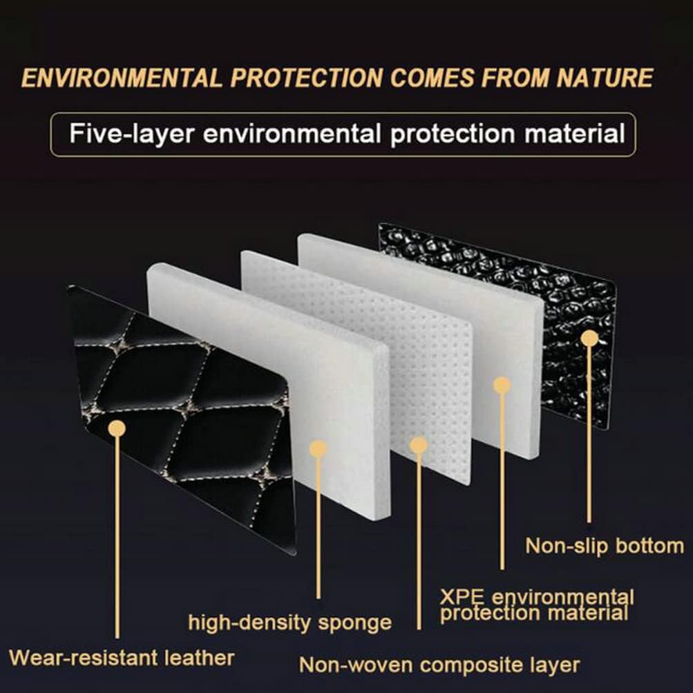 Custom Colors Car Floor Mats Black Pink for 99.9% Sedan SUV Sports， All-Weather Liners Car Floor mat，Luxury Leather Automotive Floor Mats (3D Black Red,3D Floor Mats)
