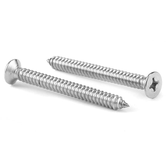 #8 x 2" Wood Screw 100Pcs 18-8 (304) Stainless Steel Screws Flat Head Phillips Fast Self Tapping Drywall Screws by SG TZH