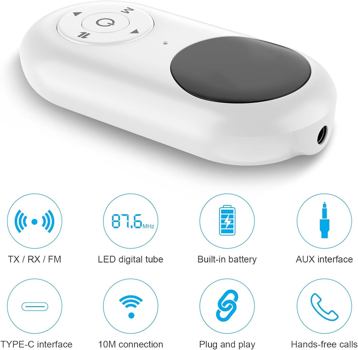 Airplane Bluetooth 5.3 Transmitter for All Headphones - Bluetooth Adapter for TV - Dual Connection- aptX Low Latency - Flying Travel,Long Flight Essentials - Wireless Audio Aux for MP3,Gym,Game,PC