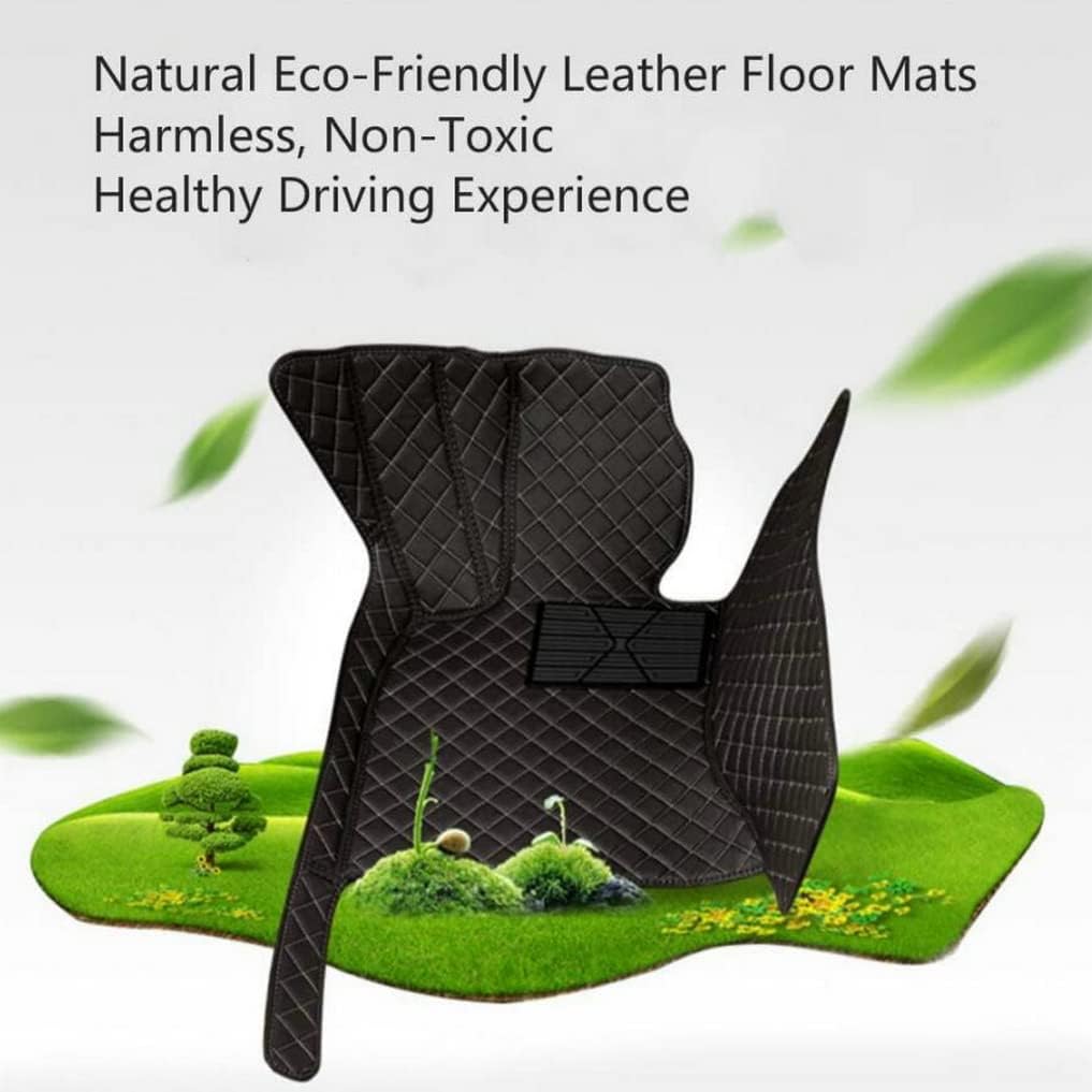 Custom All-Weather Protection Leather Car Floor Mats for Cars Sedan SUV Sports Car Waterproof Floor Mat (Black)