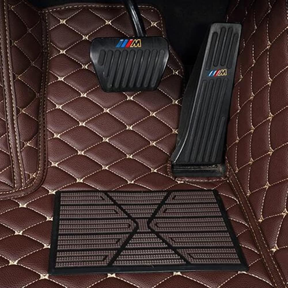 Custom All-Weather Protection Luxury Leather Floor Mats for Cars SUVs Trucks According Anti-Slip Leather Floor mats ﻿ (Black White)