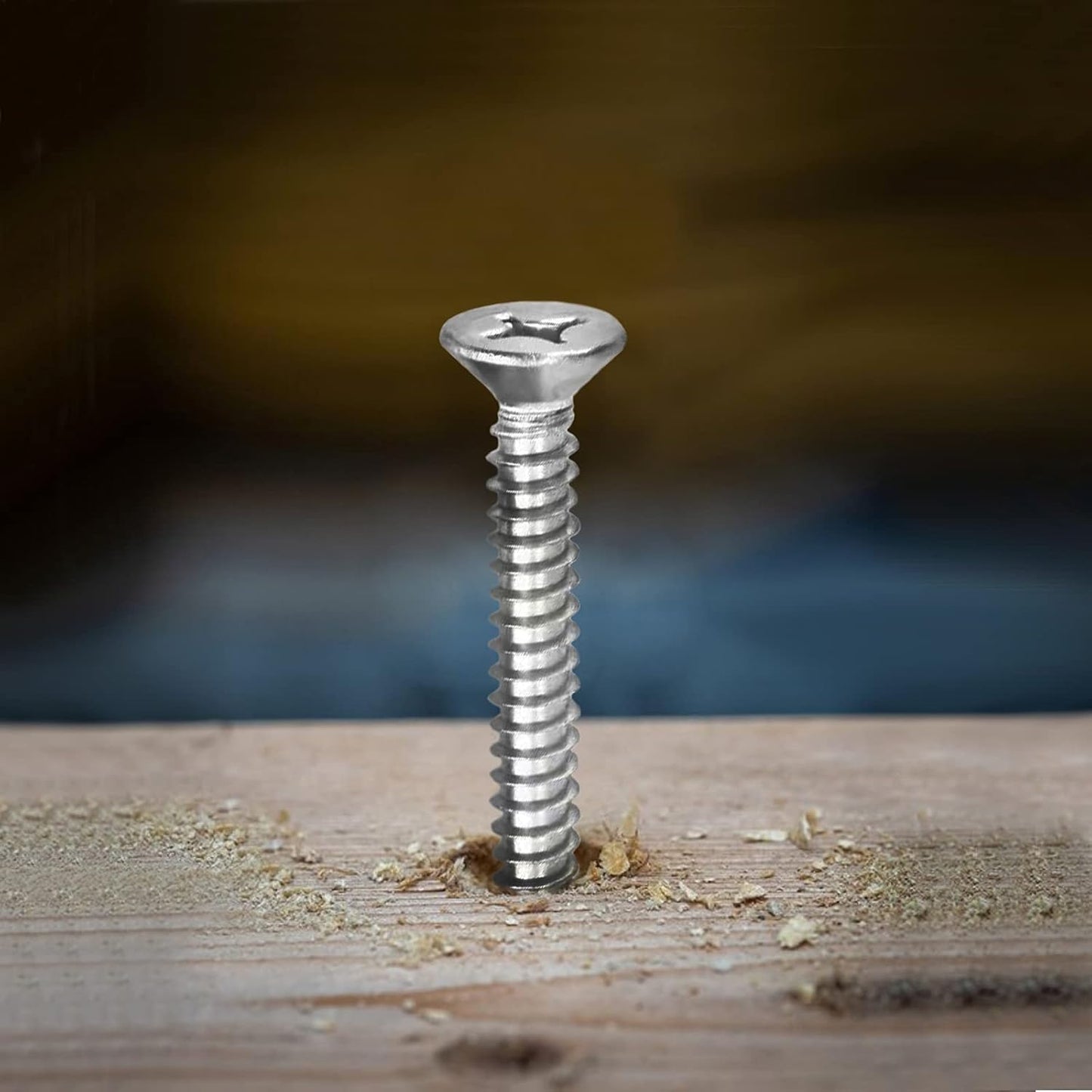 #7 x 1" Wood Screw 100Pcs 18-8 (304) Stainless Steel Screws Flat Head Phillips Fast Self Tapping Drywall Screws by SG TZH