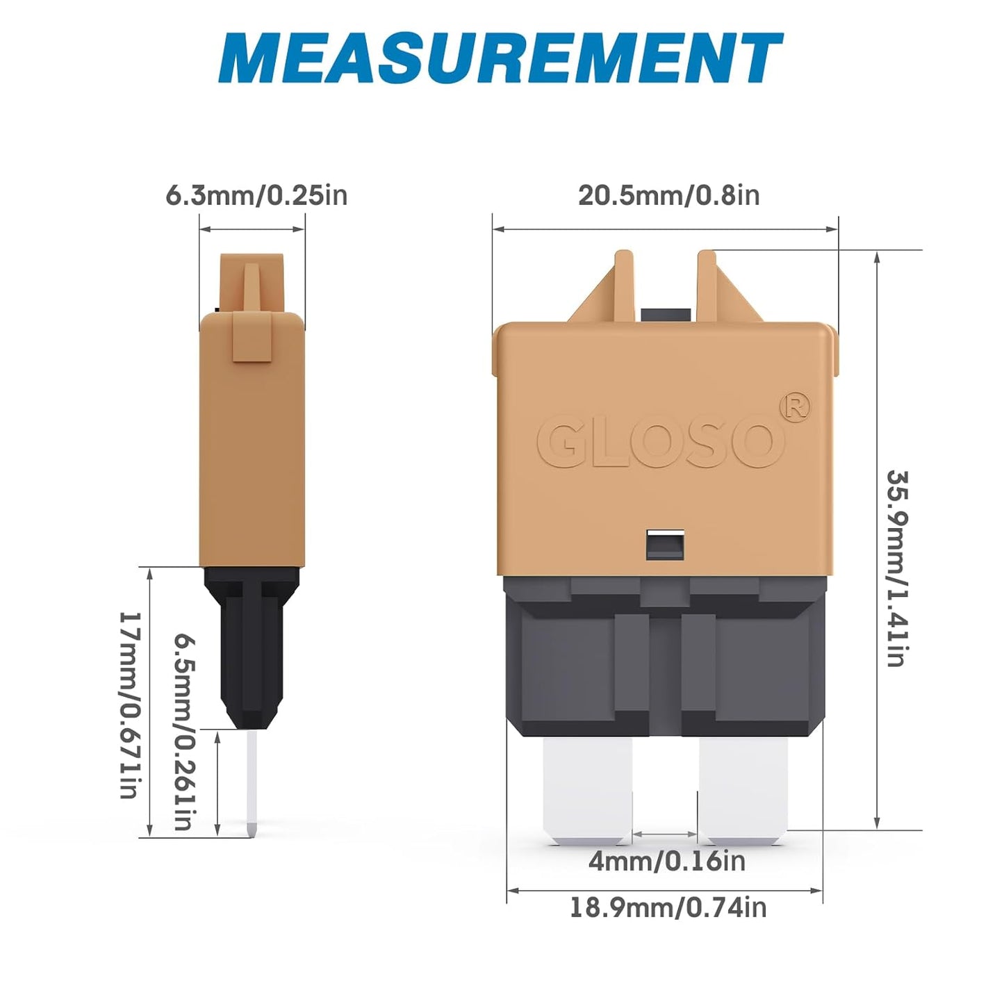 GLOSO Circuit Breaker E39 (T3) Manual Reset Fuse for Car Truck RV Automotive Marine Boat Trolling Motor & Custom Wiring Audio Battery Protection/Low Profile ATC/ATO (15A - 3 Pack)
