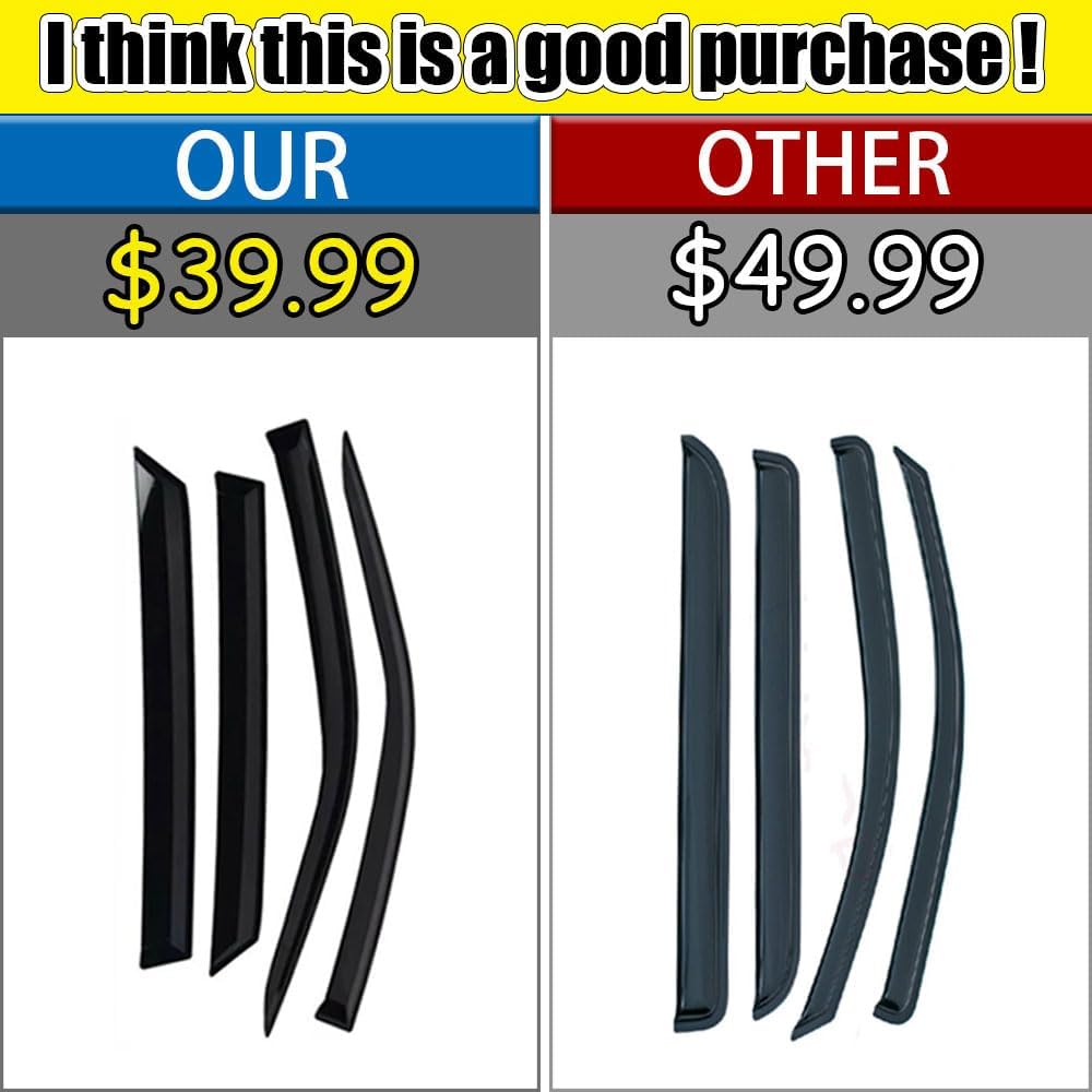 Rain Guards for Camry 2018-2023, Tape-on Side Window Deflectors for Camry, Window Visors for Toyota Cars, for Toyota Car Accessories, 4 pcs