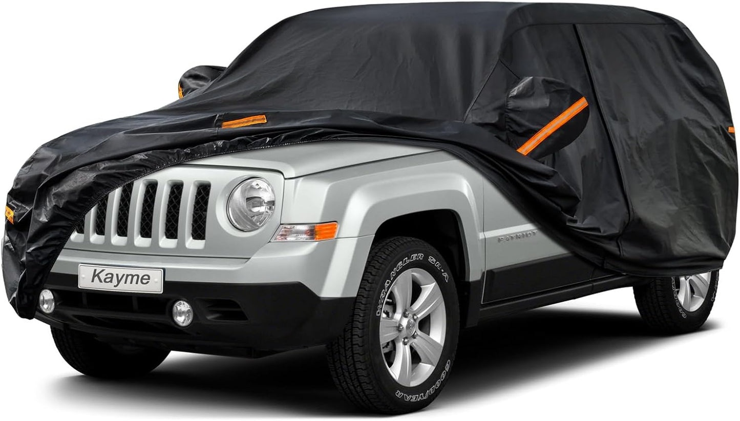 Kayme 7 Layers SUV Car Cover Custom Fit for Jeep Patriot (2007-2017) Waterproof All Weather for Automobiles, Outdoor Full Cover Rain Sun UV Protection.