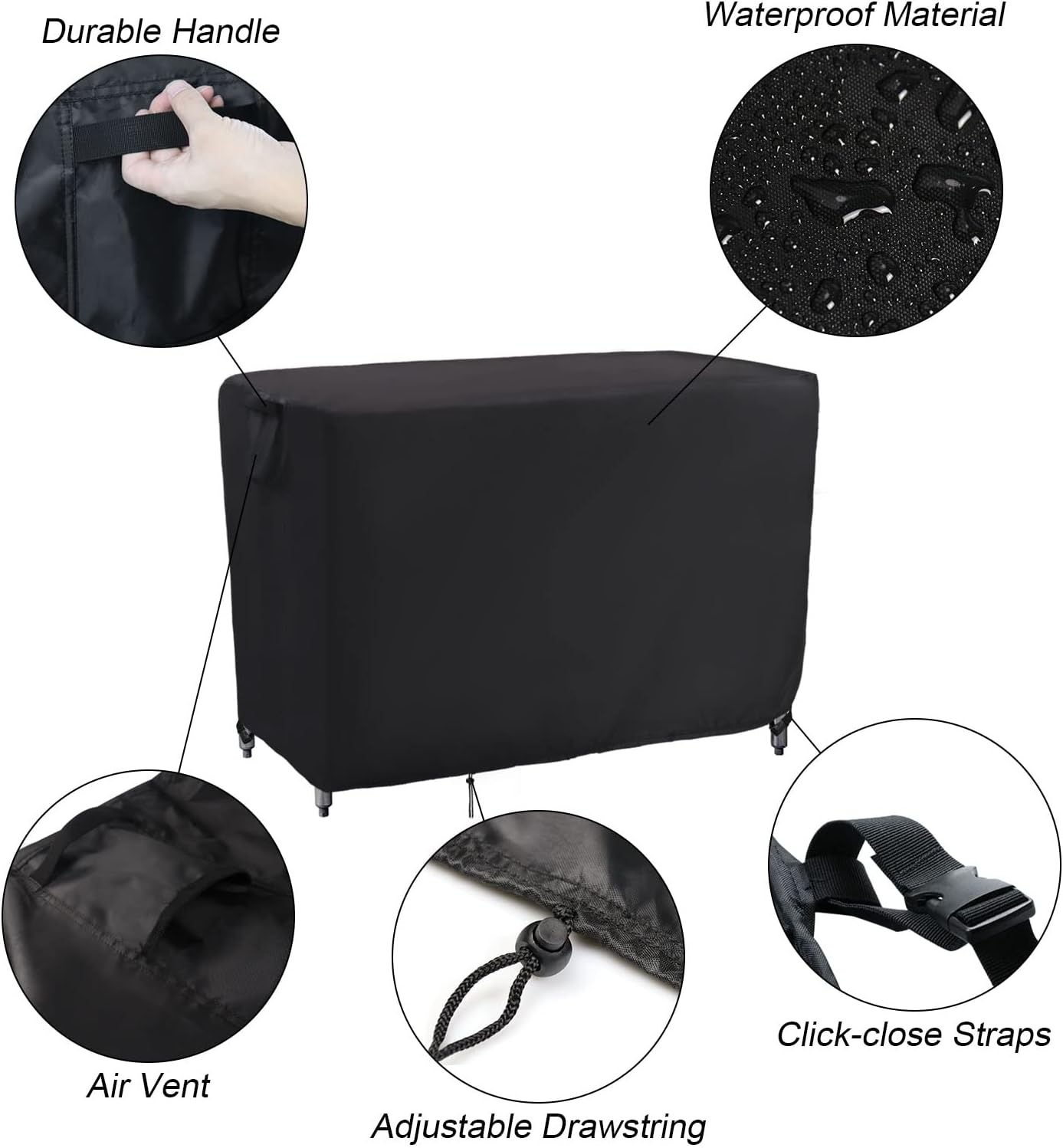 Kingling Outdoor Table Cover 42 Inch, Waterproof Prep Table Covers Bar Table Protection Cover for Patio Table/Furniture - 42''L x 22''W x 35''H