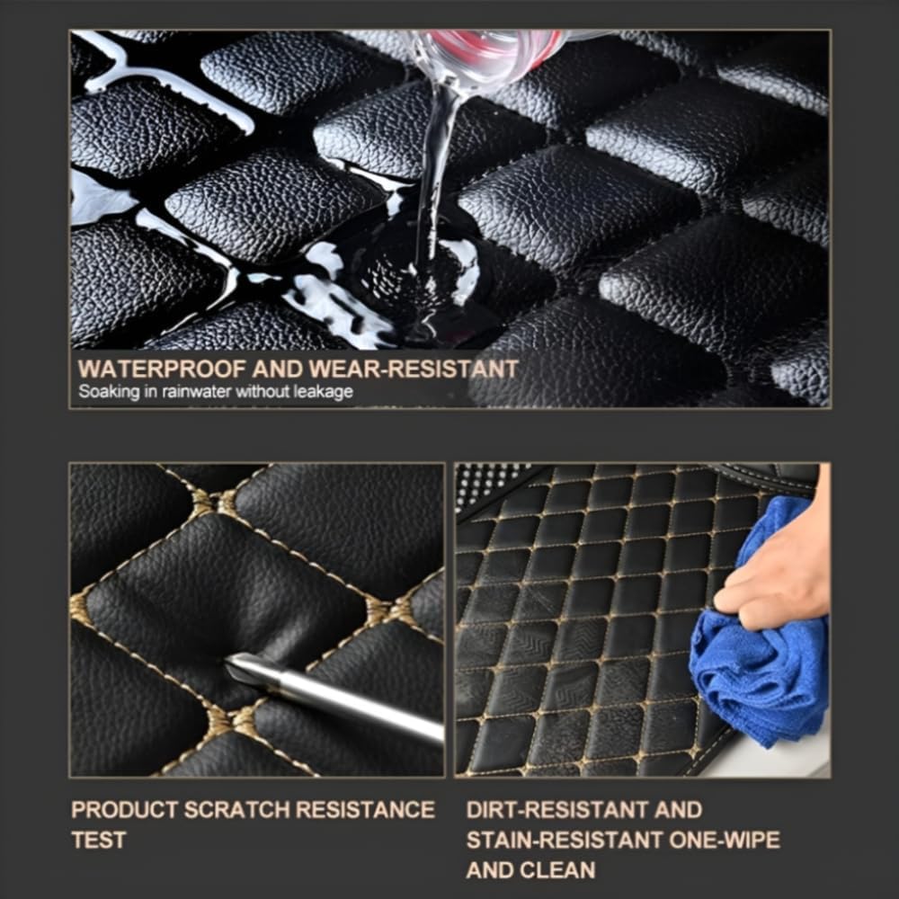 Add Personal Touch to Your Vehicle with IMEISH Customizable Logo Text Car Mats for 99% of vehiclesPads Protection Non-Slip Leather Floor Liners (Orange)