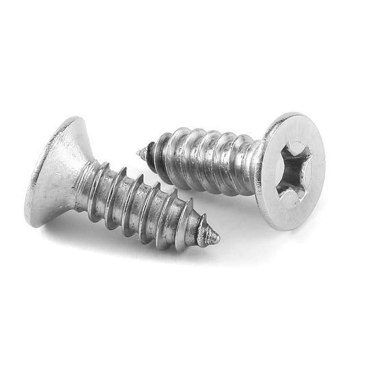 #4 x 1/2" Wood Screw 100Pcs 18-8 (304) Stainless Steel Screws Flat Head Phillips Fast Self Tapping Drywall Screws by SG TZH