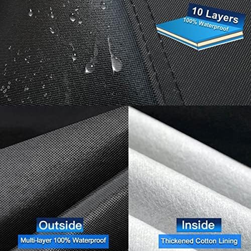 10 Layers SUV Car Cover Custom Fit for Toyota FJ Cruiser (2006-2017), Waterproof All Weather for Automobiles, Outdoor Full Cover Sun Dust Rain Protection with Cotton. Black
