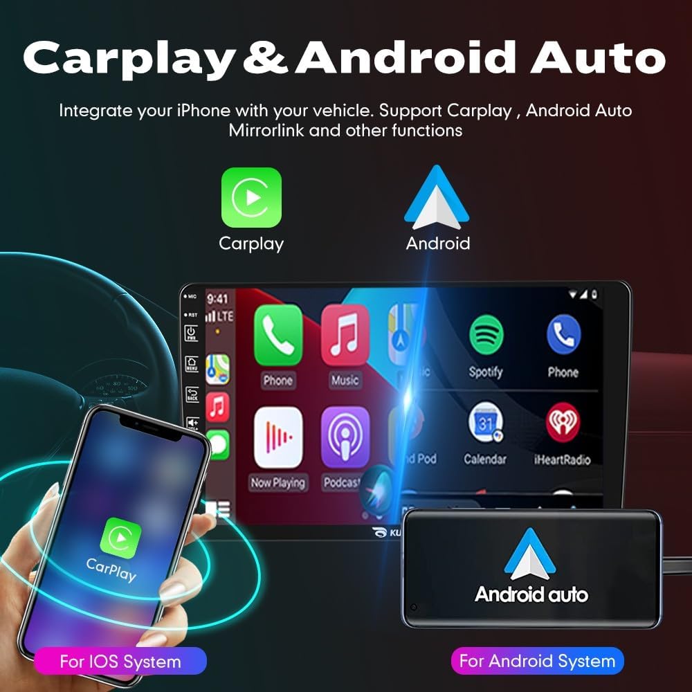 Kunfine Car CarPlay Android Auto Navigation Stereo GPS Radio Reverse Camera Display 9" IPS Touchscreen Headunit Tablet Pad Media Player For Peugeot 301 2013-2022, if Applicable Octa Core 4G+64G Silver