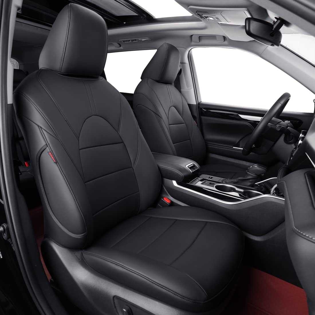 coverdream Camry Seat Covers Custom Fit for 2012-2017 Toyota Camry LE,XLE,Full Coverage Waterproof Leatherette Car Seat Protector (Full Set,Black)