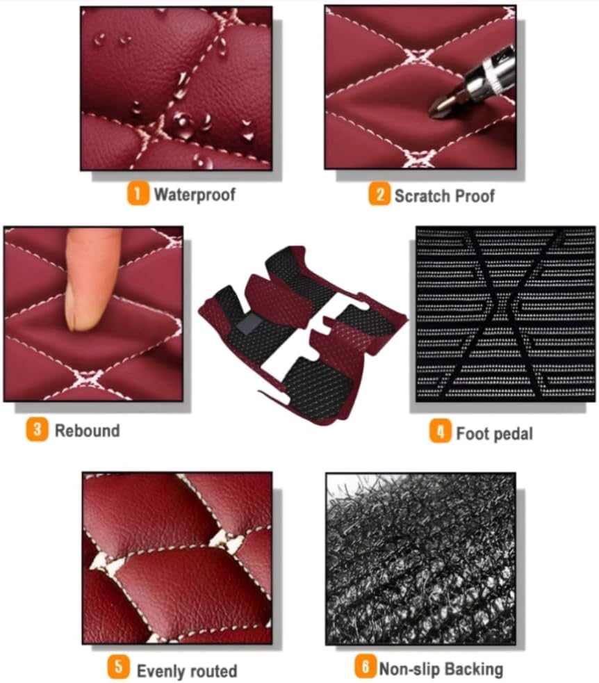 Add Personal Touch to Your Vehicle with IMEISH Customizable Logo Text Car Mats for 99% of vehiclesPads Protection Non-Slip Leather Floor Liners (Black Rice)