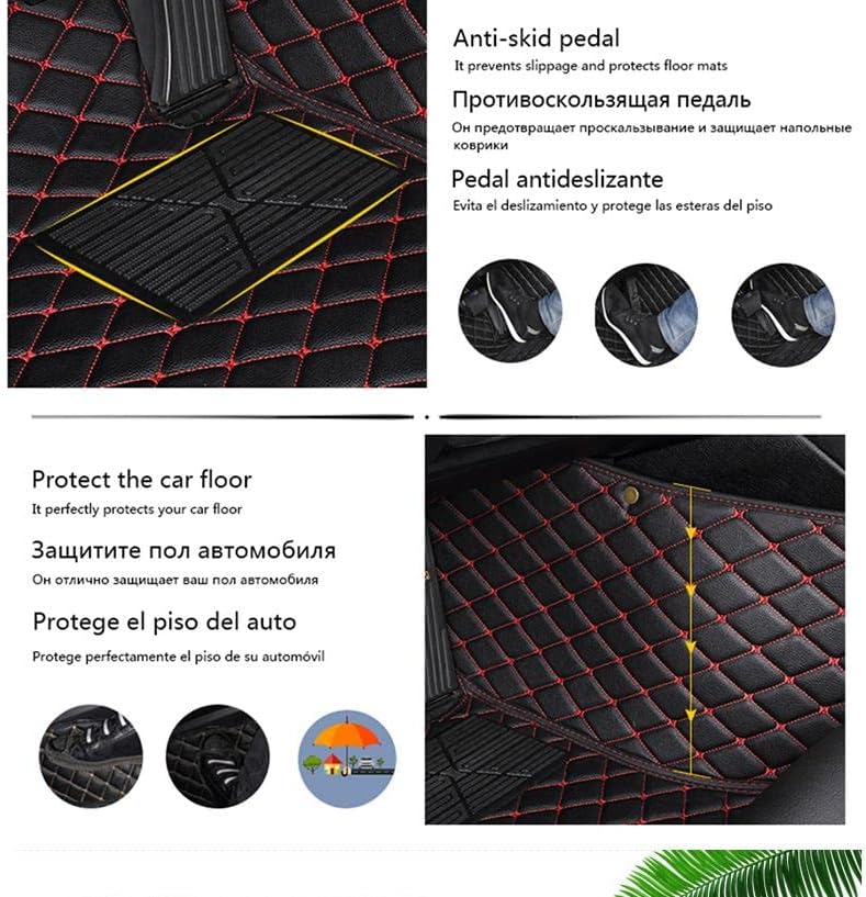 Custom Car Floor Mat Compatible with BMW Mercedes-Benz Toyota Cadillac Lexus Honda Infiniti Nissan Hyundai Kia Audi All Models Cars Sedans SUVs Automotive Mats (Edge White Middle Black White)
